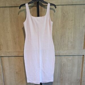 (J41) Popular Basics Soft Pink Midi Dress Sz M